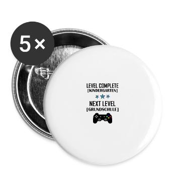 Einschulung - Buttons groß 56 mm (5er Pack) - Weiß - Vorne