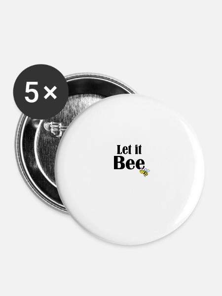 Let it bee - Buttons groß 56 mm (5er Pack) - Weiß