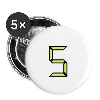 5 JAHRE. 5-JÄHRIGES JUBILÄUM. GEBURTSTAG 5 JAHRE. 5 - Buttons groß 56 mm (5er Pack) - Weiß - Vorne
