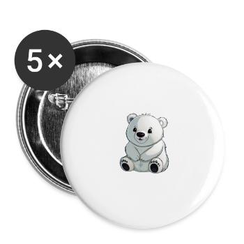 Bande dessinée Ours polaire - Lot de 5 grands badges (56 mm) - blanc - Devant