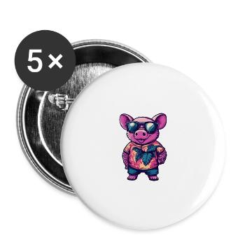 Armadillo Cool Summer - Lot de 5 grands badges (56 mm) - blanc - Devant