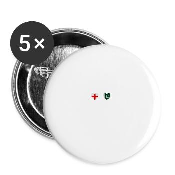 England and Pakistan Pakistani Flag Flags - Buttons large 2.2''/56 mm (5-pack) - white - Front