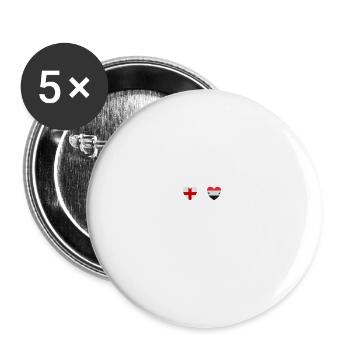 Drapeaux de l’Angleterre et de la Syrie Drapeaux syriens - Lot de 5 grands badges (56 mm) - blanc - Devant