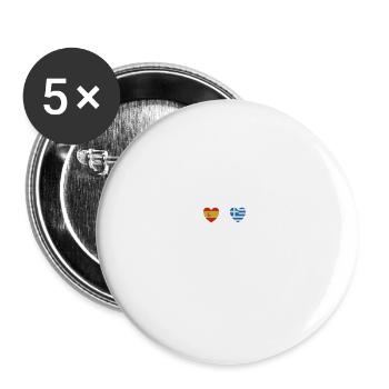 Spain and Greece Greek flag Flags - Buttons large 2.2''/56 mm (5-pack) - white - Front