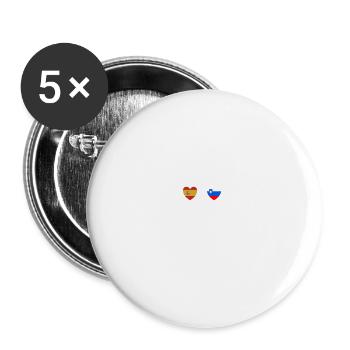 Spanien und Slowenien Slowenische Fahne Flaggen - Buttons groß 56 mm (5er Pack) - Weiß - Vorne