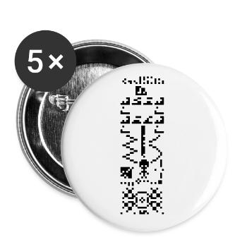 Arecibo Binary Message Answer Reply - Buttons large 2.2''/56 mm (5-pack) - white - Front