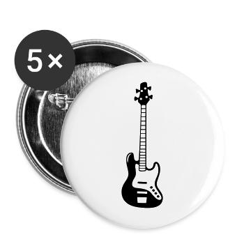 Bass Guitar Bass Bassist Musical Instrument - Buttons large 2.2''/56 mm (5-pack) - white - Front