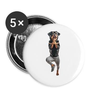 Rottweiler - Buttons groß 56 mm (5er Pack) - Weiß - Vorne