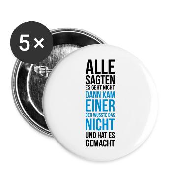 Innovation Spruch neue Wege clever geht nicht - Buttons groß 56 mm (5er Pack) - Weiß - Vorne