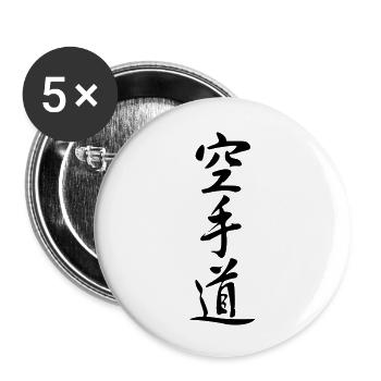 Karate - Buttons groß 56 mm (5er Pack) - Weiß - Vorne