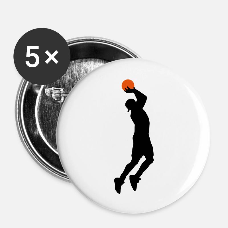basketballer_2c - Buttons large 2.2''/56 mm (5-pack) - white