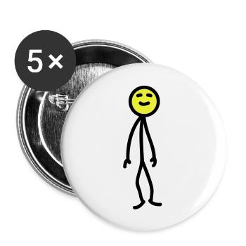 happy_man - Buttons groß 56 mm (5er Pack) - Weiß - Vorne