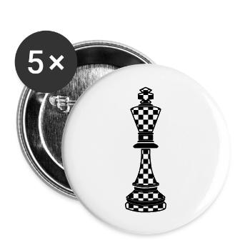 Chess king plaid - Buttons large 2.2''/56 mm (5-pack) - white - Front