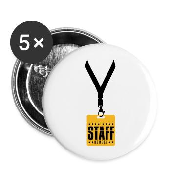 trailer badge staff member crew member mitar - Buttons large 2.2''/56 mm (5-pack) - white - Front
