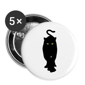 panthere2 - Lot de 5 grands badges (56 mm) - blanc - Devant