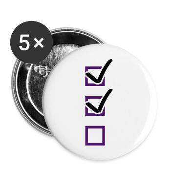 checklist - Buttons groß 56 mm (5er Pack) - Weiß - Vorne