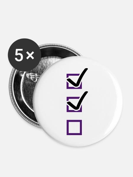checklist - Buttons groß 56 mm (5er Pack) - Weiß