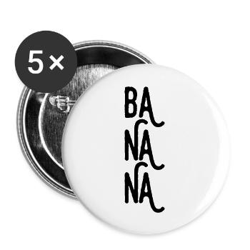 Bananen - Buttons groß 56 mm (5er Pack) - Weiß - Vorne