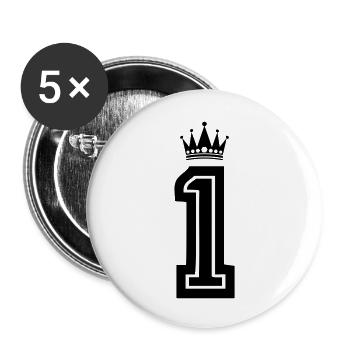 1 Krone - Buttons groß 56 mm (5er Pack) - Weiß - Vorne