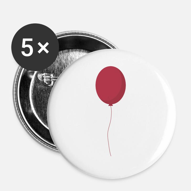 Balloon with air - Buttons large 2.2''/56 mm (5-pack) - white