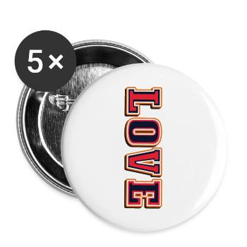 Love Blue-Liebe. Amore - Valentinstag, Muttertag, - Buttons groß 56 mm (5er Pack) - Weiß - Vorne