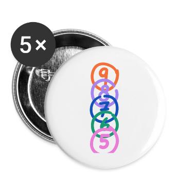 Sidback Unltd. - from 9 to 5 - Buttons large 2.2''/56 mm (5-pack) - white - Front