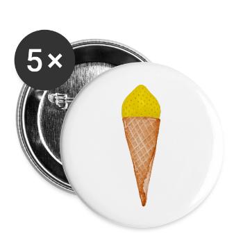Crème glacée au citron - Lot de 5 grands badges (56 mm) - blanc - Devant