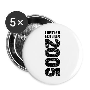 Limited Edition 2005 18. Geburtstag - Buttons groß 56 mm (5er Pack) - Weiß - Vorne
