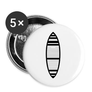 Surfbrett - Buttons groß 56 mm (5er Pack) - Weiß - Vorne