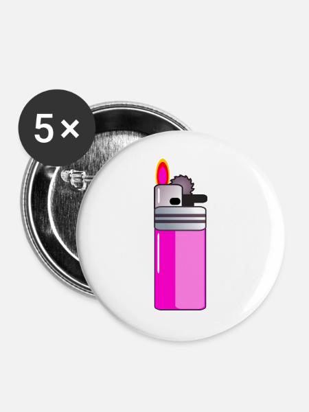 FIRE Feuerzeug - Buttons groß 56 mm (5er Pack) - Weiß