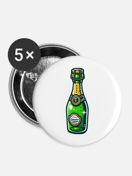 sekt - Buttons groß 56 mm (5er Pack) - Weiß