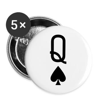 Rette Dame - Buttons groß 56 mm (5er Pack) - Weiß - Vorne