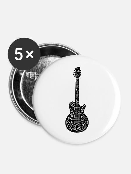 gitarre - Buttons groß 56 mm (5er Pack) - Weiß