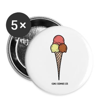 Ganz dünnes Eis - Buttons groß 56 mm (5er Pack) - Weiß - Vorne