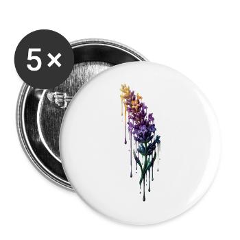 Lavender with dripping color - Buttons large 2.2''/56 mm (5-pack) - white - Front