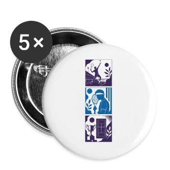 TENNIS WORLD - Tennis II généré par IA - Lot de 5 grands badges (56 mm) - blanc - Devant