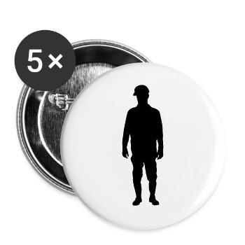 Construction Site Superintendent – Ground - Buttons large 2.2''/56 mm (5-pack) - white - Front