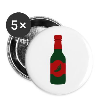 Hot Sauce Chili Sauce Spicy Food BBQ Crew - Buttons large 2.2''/56 mm (5-pack) - white - Front