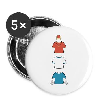 Minimalist Football Team Lineup Graphic - Buttons large 2.2''/56 mm (5-pack) - white - Front