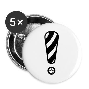 Black & White Spiral Stripes - Buttons large 2.2''/56 mm (5-pack) - white - Front