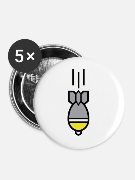 Granate – Schweizer Ikone - Buttons groß 56 mm (5er Pack) - Weiß
