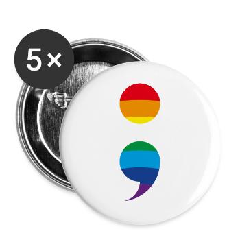 Point-virgule Prévention du suicide Point-virgule Point-virgule - Lot de 5 grands badges (56 mm) - blanc - Devant