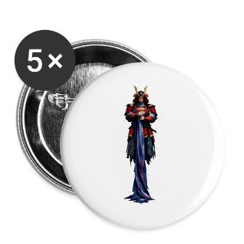 Guerrier de la Nuit au Casque de Corne - Lot de 5 grands badges (56 mm) - blanc - Devant