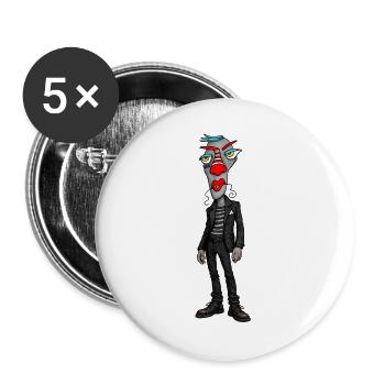 Abstrakte Maskenheld im Punklook - Buttons groß 56 mm (5er Pack) - Weiß - Vorne