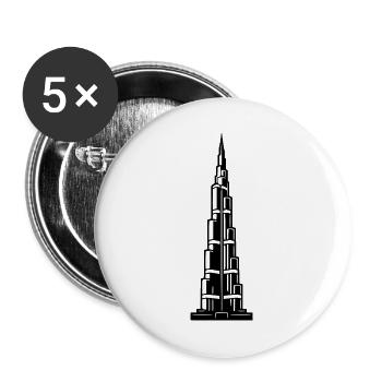 Burj Khalifa Dubaï - Lot de 5 grands badges (56 mm) - blanc - Devant