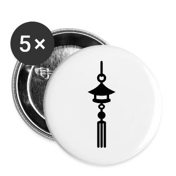 Japanischer Klang - Buttons groß 56 mm (5er Pack) - Weiß - Vorne