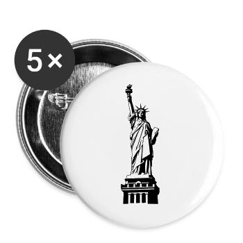 Freiheitsstatue Silhouette - Buttons groß 56 mm (5er Pack) - Weiß - Vorne