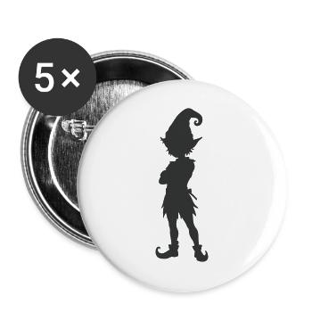 elfe_silhouette- - Buttons groß 56 mm (5er Pack) - Weiß - Vorne