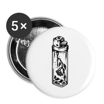 Faded Rose in einem Helleren – Dark Gothic - Buttons groß 56 mm (5er Pack) - Weiß - Vorne