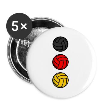 Deutschland Volleyball - Buttons groß 56 mm (5er Pack) - Weiß - Vorne